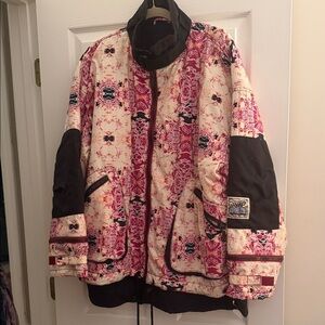 Iguana Floral Ski Jacket with Black Details